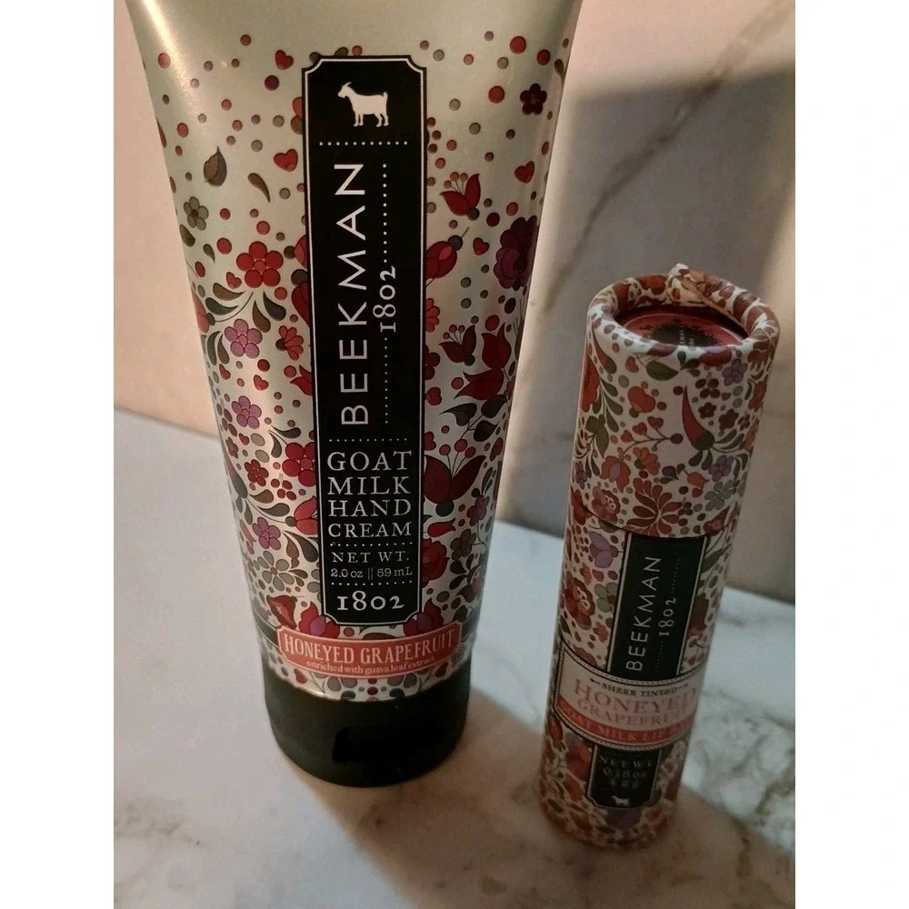 Beekman 1802 Honeyed Grapefruit Pure Goat Hand Cream‎ 2.0 oz & Lip Balm